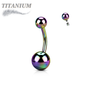 Titanium Solid Coloured Internally Threaded Belly Bananas