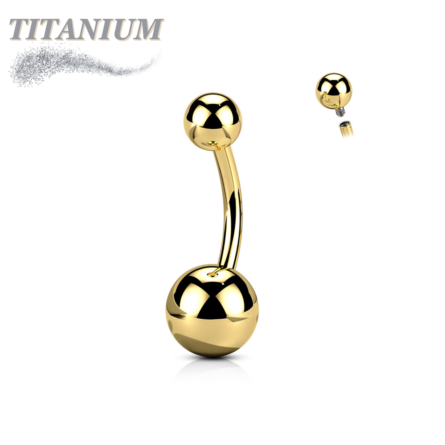 Titanium Solid Coloured Internally Threaded Belly Bananas