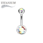Titanium Internally Threaded Double Jewel Standard Belly Barbells