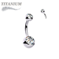 Titanium Internally Threaded Double Jewel Standard Belly Barbells