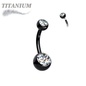 Titanium Internally Threaded Double Jewel Standard Belly Barbells