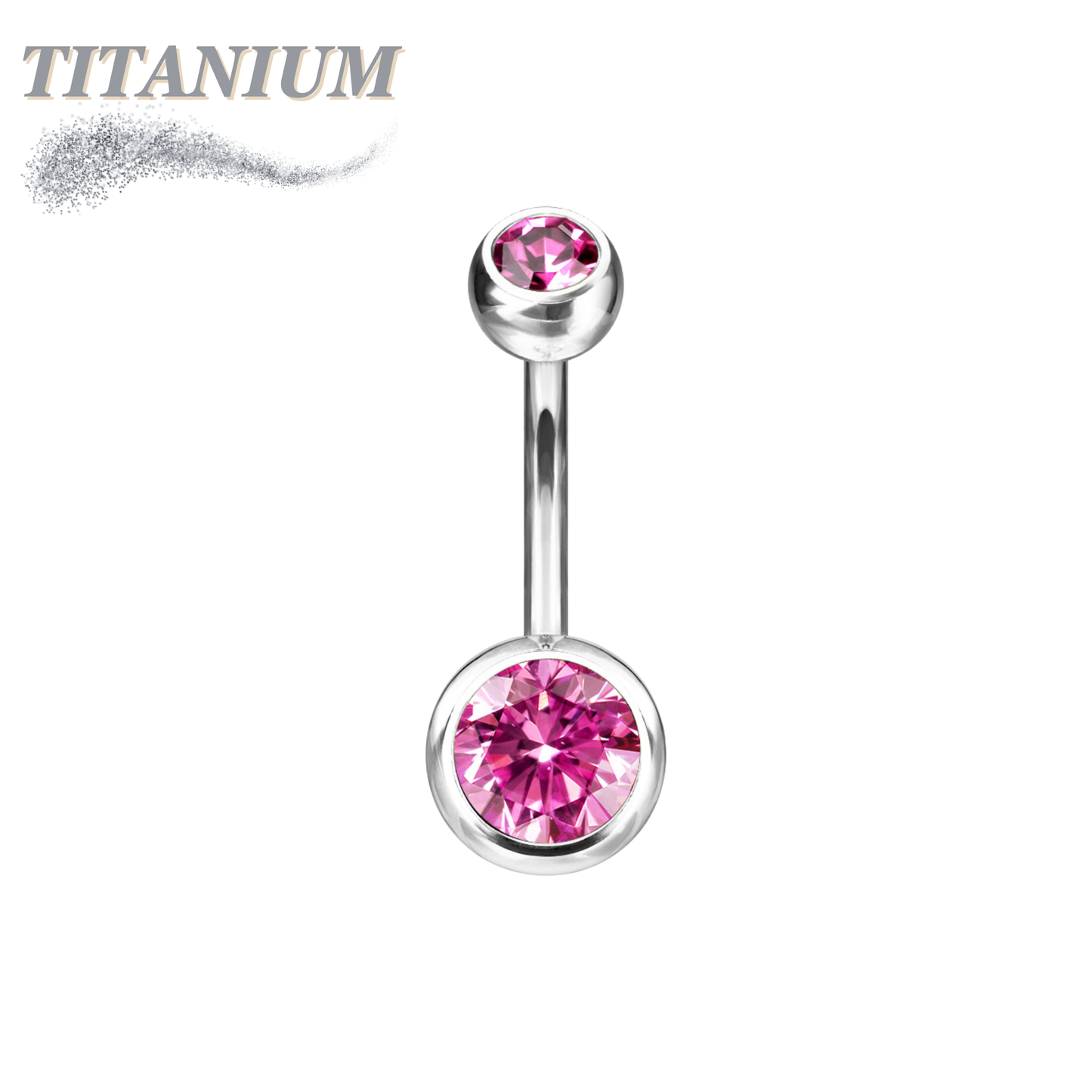 Titanium Internally Threaded Double Jewel Standard Belly Barbells