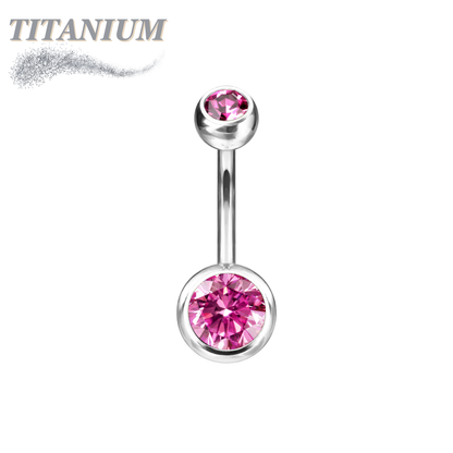 Titanium Internally Threaded Double Jewel Standard Belly Barbells