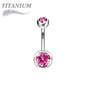 Titanium Internally Threaded Double Jewel Standard Belly Barbells