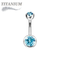 Titanium Internally Threaded Double Jewel Standard Belly Barbells
