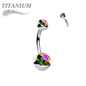 Titanium Internally Threaded Double Jewel Standard Belly Barbells