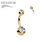 Titanium Internally Threaded Double Jewel Standard Belly Barbells