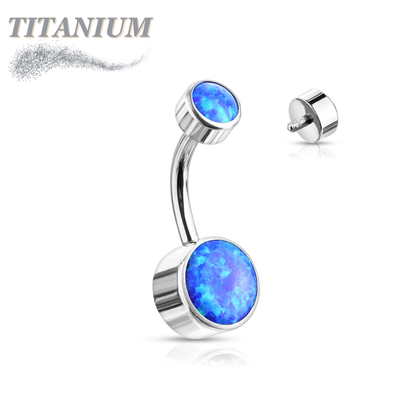 Titanium  Internally Threaded Premium Bezel Set Belly Bananas