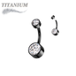 Titanium  Internally Threaded Premium Bezel Set Belly Bananas