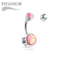 Titanium  Internally Threaded Premium Bezel Set Belly Bananas