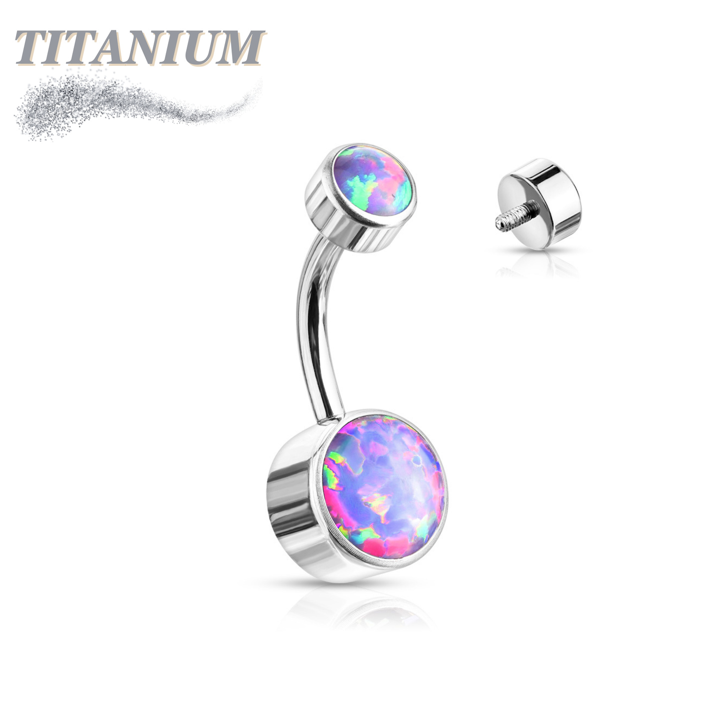 Titanium  Internally Threaded Premium Bezel Set Belly Bananas