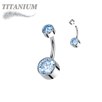 Titanium  Internally Threaded Premium Bezel Set Belly Bananas