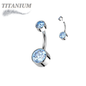 Titanium  Internally Threaded Premium Bezel Set Belly Bananas
