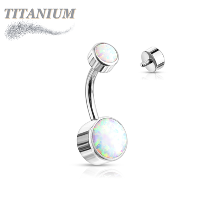 Titanium  Internally Threaded Premium Bezel Set Belly Bananas