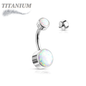 Titanium  Internally Threaded Premium Bezel Set Belly Bananas