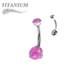 Titanium Prong Clasped Round Opal Belly Bananas Internally Threaded