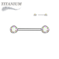 Titanium Internally Threaded Nipple Barbell w/ Forward Facing CZ Bezel