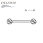 Titanium Internally Threaded Nipple Barbell w/ Forward Facing CZ Bezel