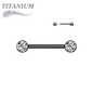 Titanium Internally Threaded Nipple Barbell w/ Forward Facing CZ Bezel