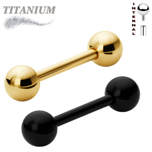 Titanium Internally Threaded Straight Barbells - Coloured
