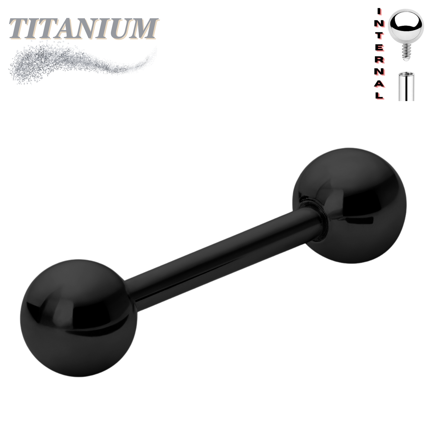 Titanium Internally Threaded Straight Barbells - Coloured