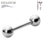Titanium Internally Threaded Straight Barbells - Silver