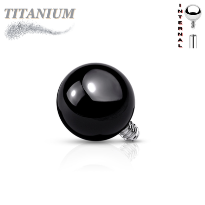 Titanium Internally Threaded Solid Ball - Singles (Top Only)