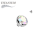 Titanium Internally Threaded CZ Bezel Set (Top Only)