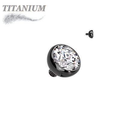 Titanium Internally Threaded CZ Bezel Set (Top Only)