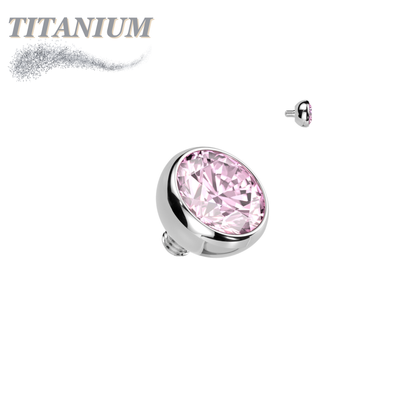 Titanium Internally Threaded CZ Bezel Set (Top Only)
