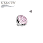 Titanium Internally Threaded CZ Bezel Set (Top Only)