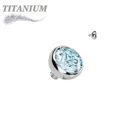 Titanium Internally Threaded CZ Bezel Set (Top Only)