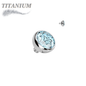Titanium Internally Threaded CZ Bezel Set (Top Only)