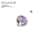 Titanium Internally Threaded CZ Bezel Set (Top Only)
