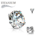 Titanium Internally Threaded Prong Gem (Top Only)