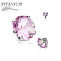 Titanium Internally Threaded Prong Gem (Top Only)