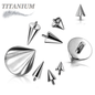 Titanium Internally Threaded Spike Ends (Top Only) - 10 Pack