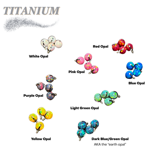 Titanium Internal Thread Opal Claw Set Ball