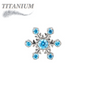 Titanium Internally Threaded CZ Snowflake (Top Only)