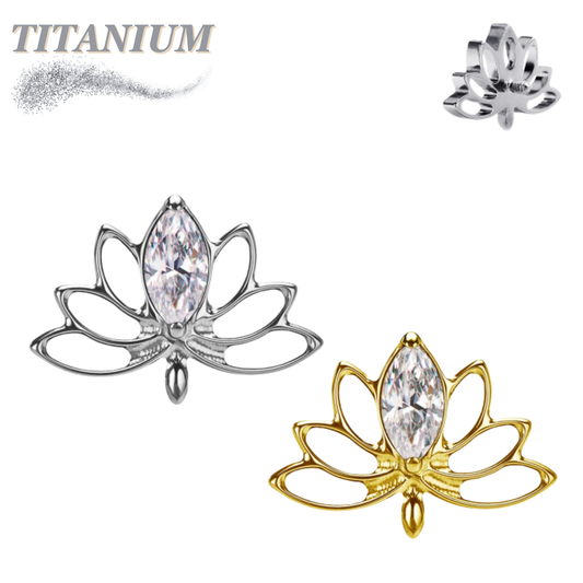 Titanium Internally Threaded Lotus Marquise Flower (Top Only)