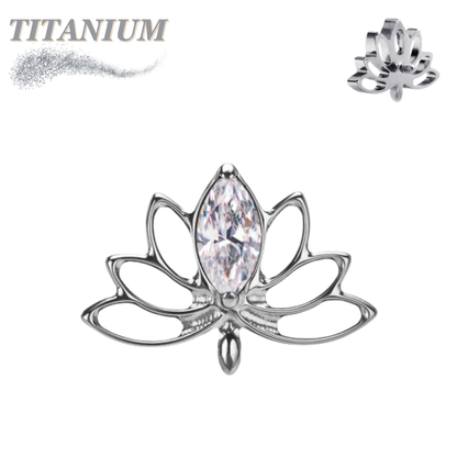 Titanium Internally Threaded Lotus Marquise Flower (Top Only)