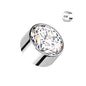 Titanium Internally Threaded Premium Round Bezel Gem (Top Only)