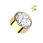 Titanium Internally Threaded Premium Round Bezel Gem (Top Only)