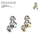 Titanium Internally Threaded 3 Curve Bezel Set (Top Only)