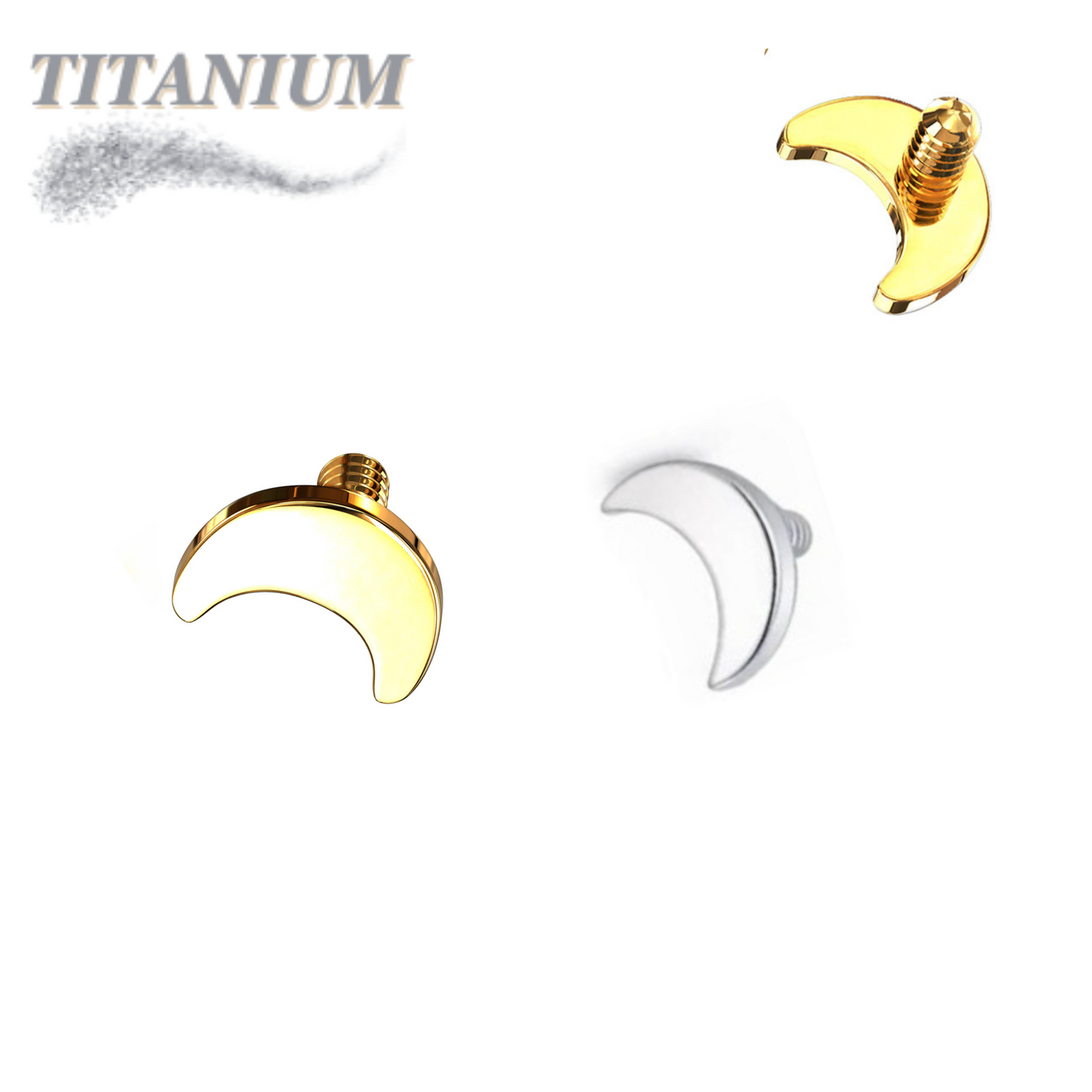 Titanium Internally Threaded Moon Flat (Top Only)