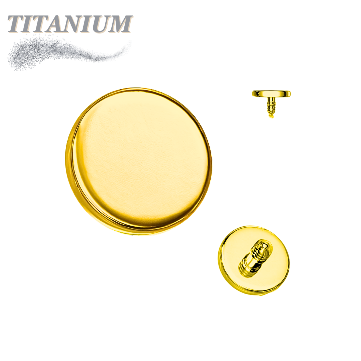 Titanium Internally Threaded Flat Circle Disc (Top Only)