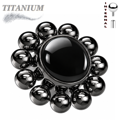 Titanium Internally Threaded 4mm Feature Middle with Bead Edge (Top Only)