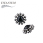 Titanium Internally Threaded Black Onyx Stone with Bead Cluster 16G (Top Only)