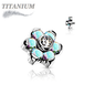 Titanium Internally Threaded CZ Flower (Top Only)