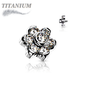 Titanium Internally Threaded CZ Flower (Top Only)